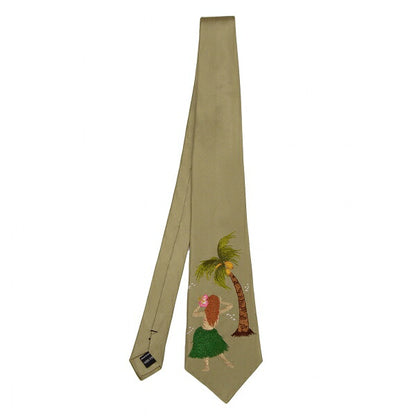 Yohji Yamamoto POUR HOMME Hula Dancer Silk Tie Beige