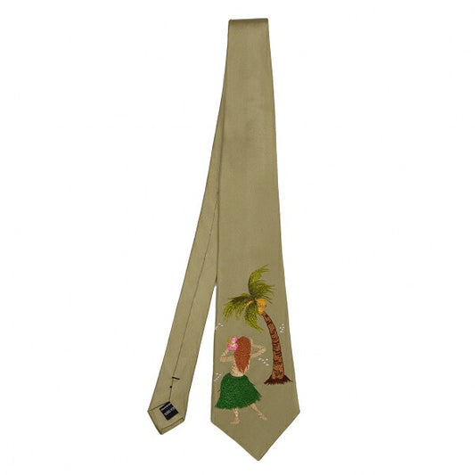 Yohji Yamamoto POUR HOMME Hula Dancer Silk Tie Beige