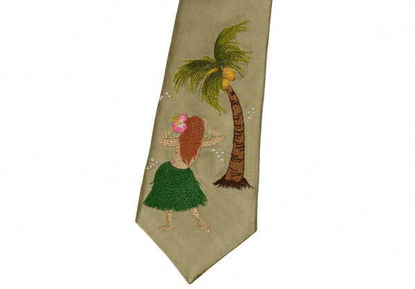Yohji Yamamoto POUR HOMME Hula Dancer Silk Tie Beige