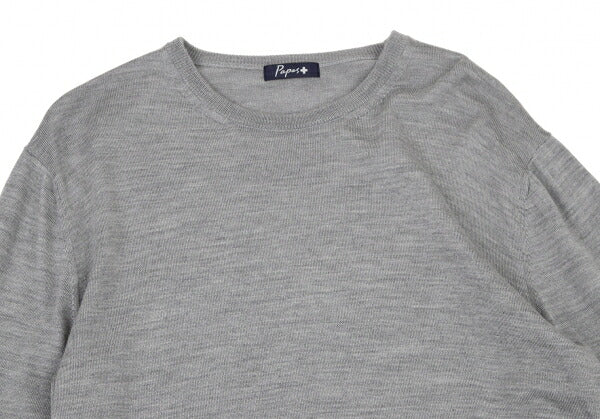 Papas Wool Crewneck Knit Sweater Gray Size L