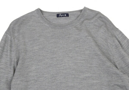 Papas Wool Crewneck Knit Sweater Gray Size L