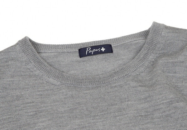 Papas Wool Crewneck Knit Sweater Gray Size L