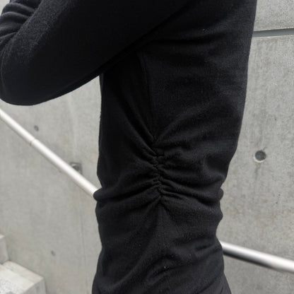 MM6 07AW Black Wool Cashmere Gather Knit Sweater
