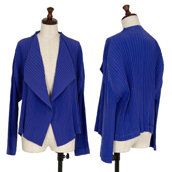 ISSEY MIYAKE Pleated 1-Button Jacket Blue Size 2