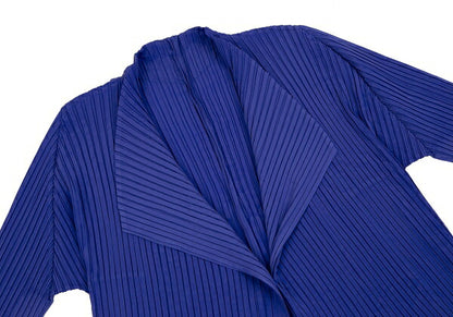 ISSEY MIYAKE Pleated 1-Button Jacket Blue Size 2