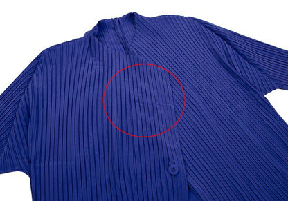 ISSEY MIYAKE Pleated 1-Button Jacket Blue Size 2