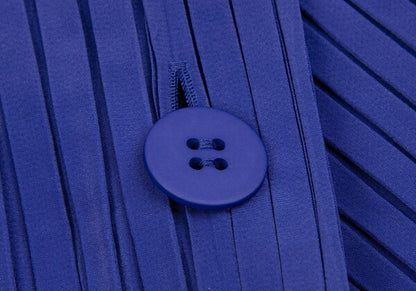 ISSEY MIYAKE Pleated 1-Button Jacket Blue Size 2