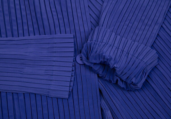 ISSEY MIYAKE Pleated 1-Button Jacket Blue Size 2