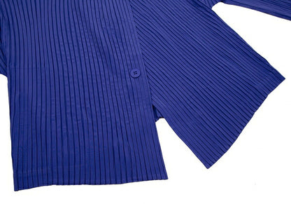 ISSEY MIYAKE Pleated 1-Button Jacket Blue Size 2