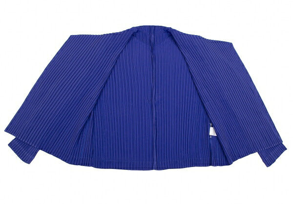 ISSEY MIYAKE Pleated 1-Button Jacket Blue Size 2