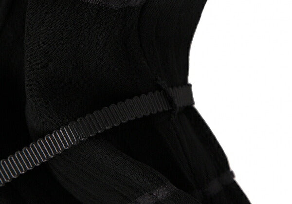 Sybilla Chiffon Border Sleeveless Dress Black Purple Size M