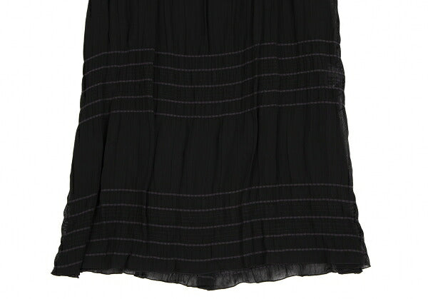 Sybilla Chiffon Border Sleeveless Dress Black Purple Size M