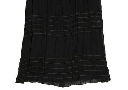 Sybilla Chiffon Border Sleeveless Dress Black Purple Size M