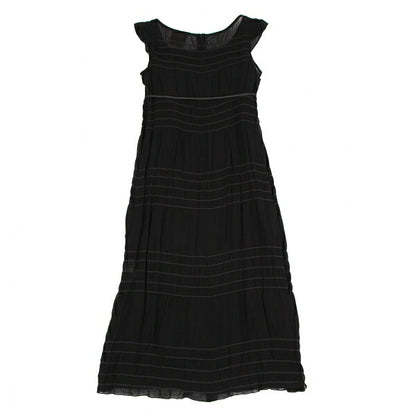 Sybilla Chiffon Border Sleeveless Dress Black Purple Size M