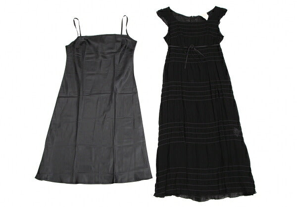 Sybilla Chiffon Border Sleeveless Dress Black Purple Size M