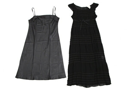 Sybilla Chiffon Border Sleeveless Dress Black Purple Size M