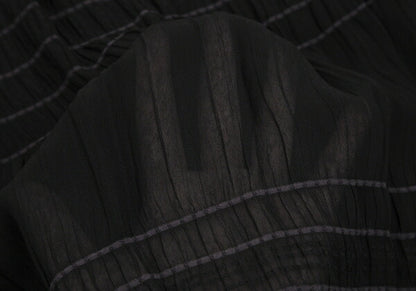 Sybilla Chiffon Border Sleeveless Dress Black Purple Size M