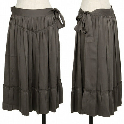 ISSEY MIYAKE Poly Gather Pleat Skirt Brown Size 2