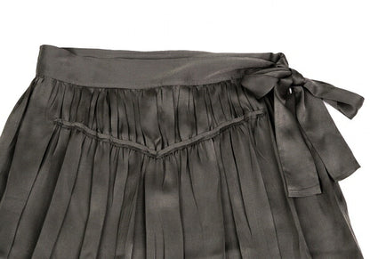 ISSEY MIYAKE Poly Gather Pleat Skirt Brown Size 2