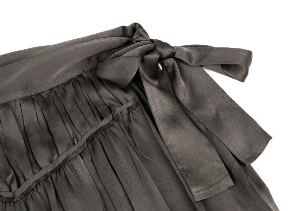 ISSEY MIYAKE Poly Gather Pleat Skirt Brown Size 2