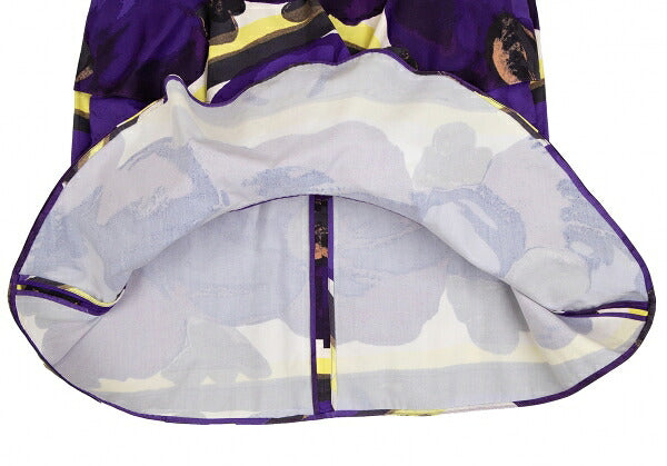 MARNI Floral Print Tiered Skirt Purple Size 38