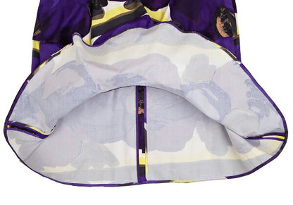 MARNI Floral Print Tiered Skirt Purple Size 38