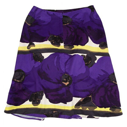 MARNI Floral Print Tiered Skirt Purple Size 38