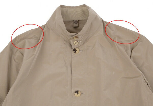 Papas Poly-Nylon Zip-Up Embroidered Coat Mocha Size M