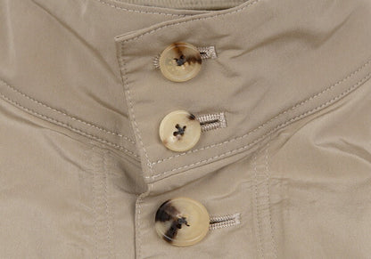 Papas Poly-Nylon Zip-Up Embroidered Coat Mocha Size M