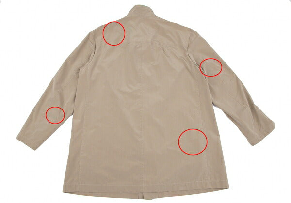 Papas Poly-Nylon Zip-Up Embroidered Coat Mocha Size M