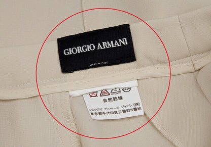 GIORGIO ARMANI Panel Relaxed Rayon Pants Beige Size M