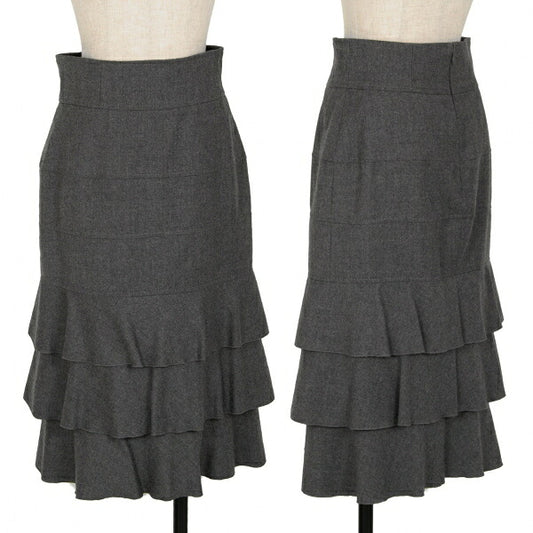 VALENTINO Panel Tiered Skirt Gray Size M