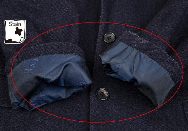 Papas Wool Cashmere 3B Jacket Navy Size 48M