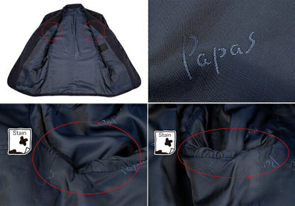 Papas Wool Cashmere 3B Jacket Navy Size 48M