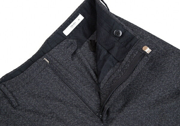PRADA Wool Nylon Panel Design Pants Navy Size 46