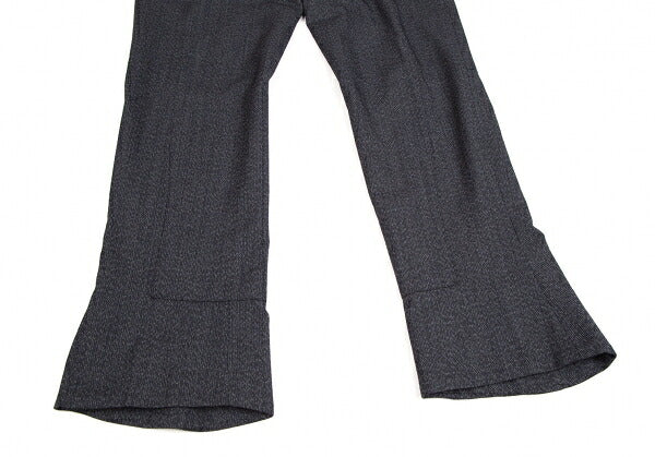 PRADA Wool Nylon Panel Design Pants Navy Size 46