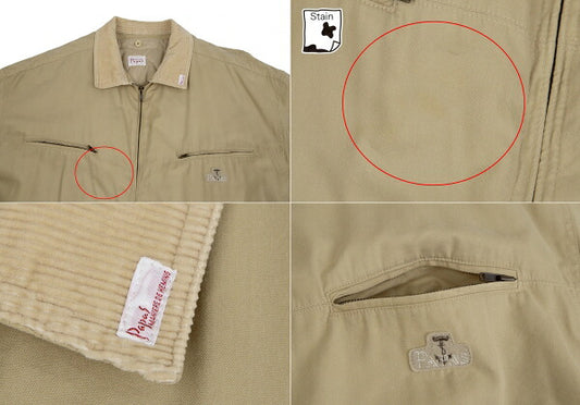 Papas Quilted Liner Hunting Jacket Beige Cotton Blend Size L