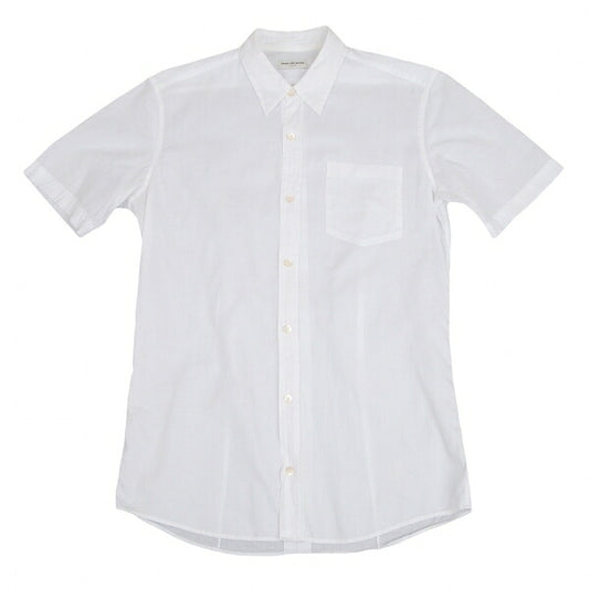 DRIES VAN NOTEN White Cotton Mixed Sleeve Shirt Size 44