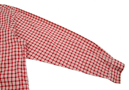 Papas Red Ivory Cotton Check Long Sleeve Shirt Size L