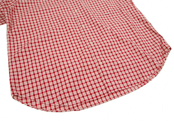 Papas Red Ivory Cotton Check Long Sleeve Shirt Size L