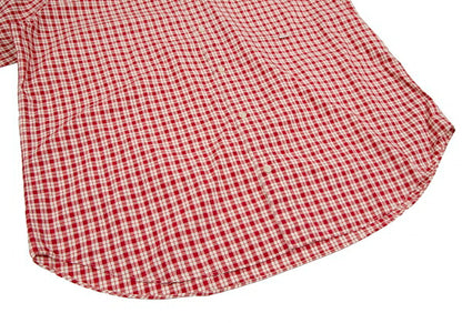 Papas Red Ivory Cotton Check Long Sleeve Shirt Size L