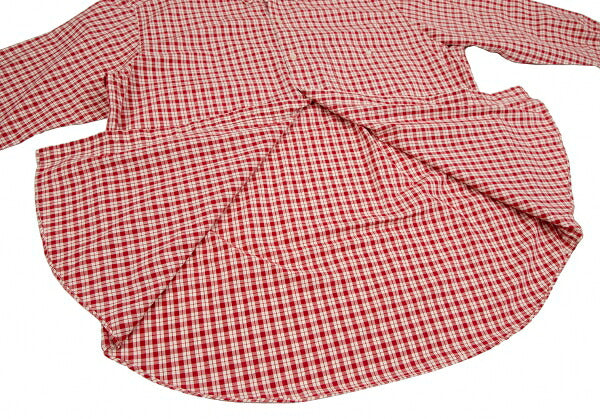 Papas Red Ivory Cotton Check Long Sleeve Shirt Size L