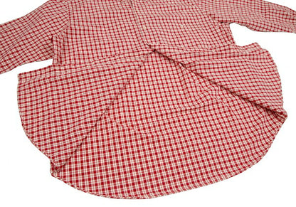 Papas Red Ivory Cotton Check Long Sleeve Shirt Size L