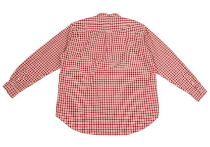 Papas Red Ivory Cotton Check Long Sleeve Shirt Size L