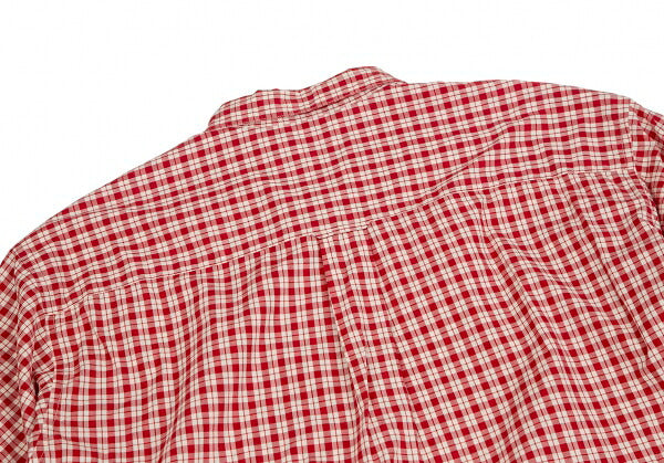Papas Red Ivory Cotton Check Long Sleeve Shirt Size L