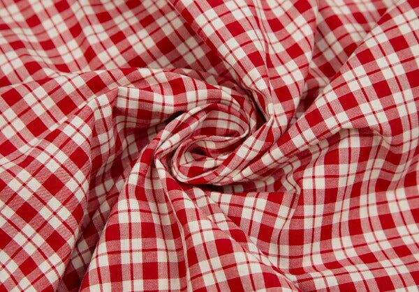 Papas Red Ivory Cotton Check Long Sleeve Shirt Size L