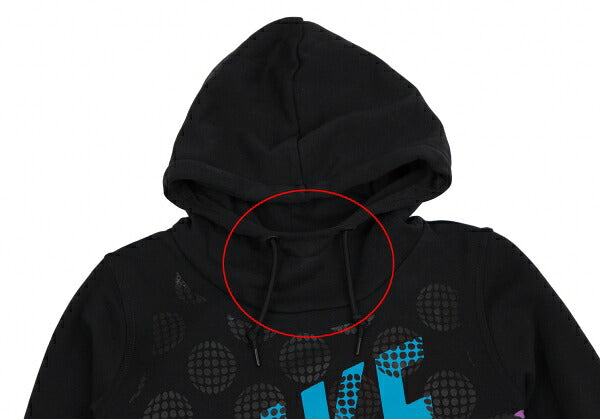 NIKE x COMME des GARCONS Dot Logo Print Fleece Hoodie Black Size M