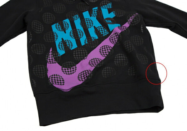 NIKE x COMME des GARCONS Dot Logo Print Fleece Hoodie Black Size M