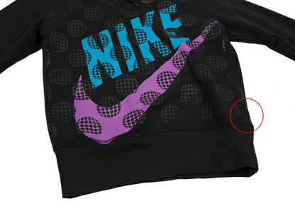 NIKE x COMME des GARCONS Dot Logo Print Fleece Hoodie Black Size M