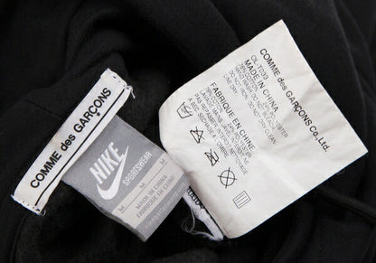 NIKE x COMME des GARCONS Dot Logo Print Fleece Hoodie Black Size M
